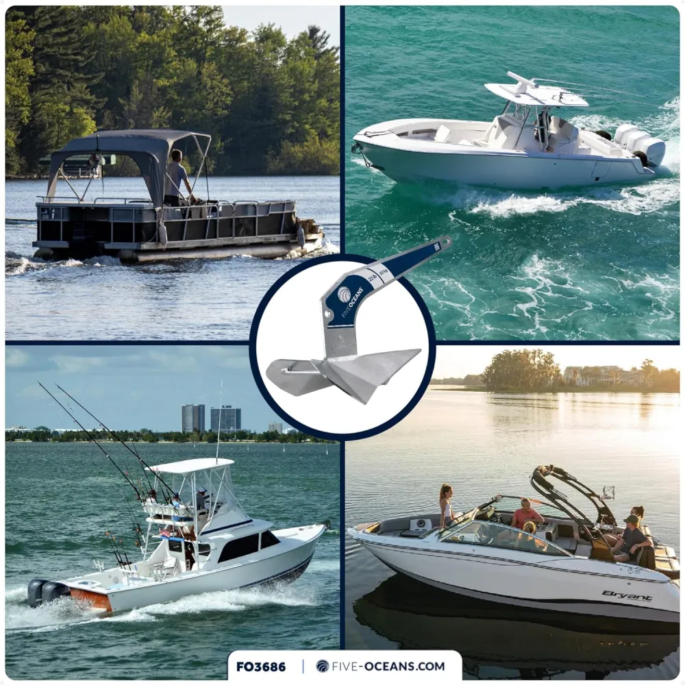 Pięć oceanów 22 funty Delta Style Wing Calwanizowana kotwica łodzi
