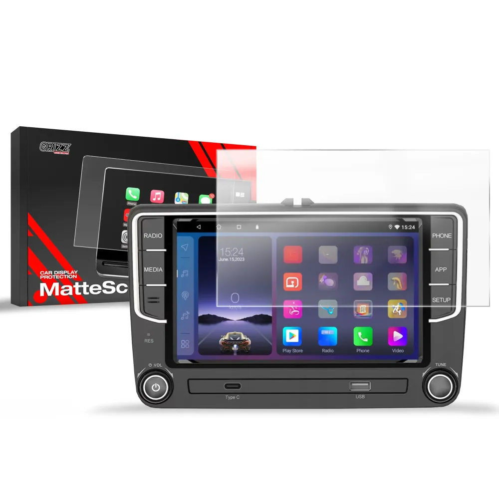 Folia ochronna na ekran do radia Android 2DIN 7" Volkswagen Skoda Seat antyodciskowa, matowa