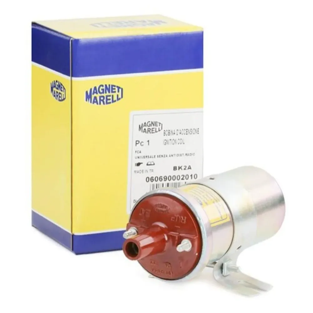Bobina accensione Fiat 500 D F L R & 126 Magneti Marelli completa di staffa