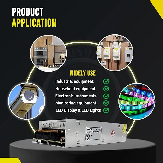 LED Transformer 12V DC 200W Slimline Industrial Power Supply~3337