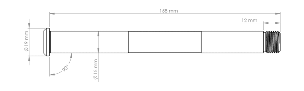 Oś przedniego koł BURGTEC do widelca Rockshox 15x110 mm Boost Silver
