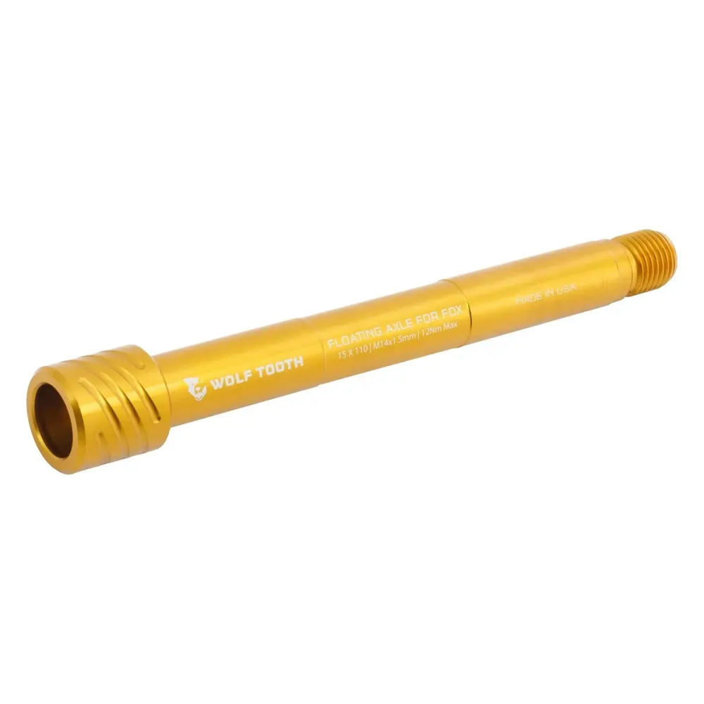 Oś przedniego koł WOLF TOOTH do widelców FOX 36/38 15x110 mm Boost Gold