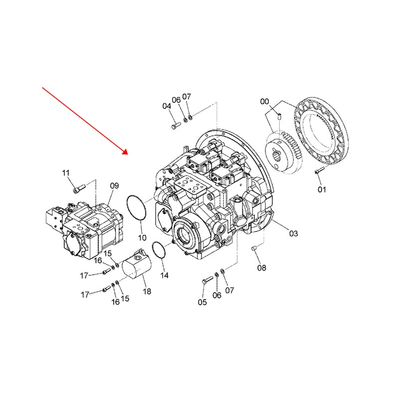 Główna pompa hydrauliczna Kawasaki K5V200DPH 4633472 pasuje do koparki Hitachi ZX120-3 ZX240-3 ZX250H-3 ZX330-3 ZX350H-3 Z...