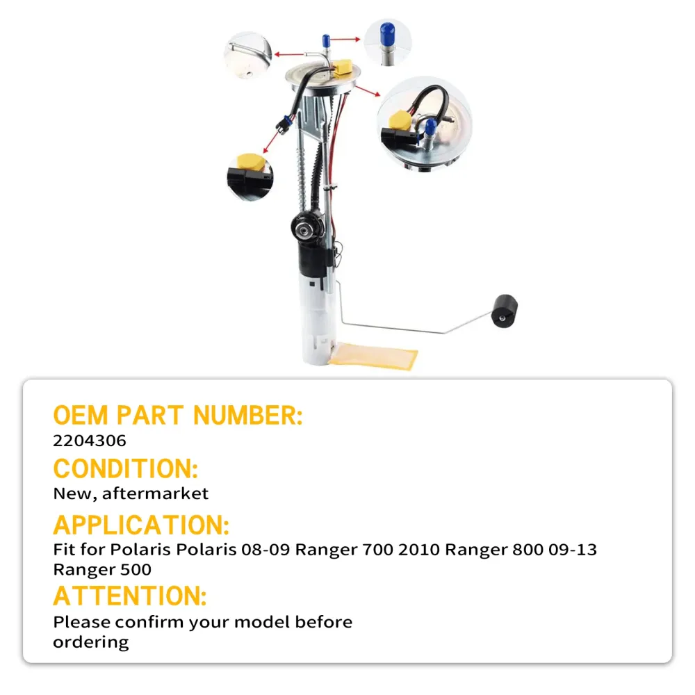 Zespół pompy paliwa 2204306 Pasuje do Polaris 08-09 Ranger 700 2010 Ranger 800 09-13 Ranger 500