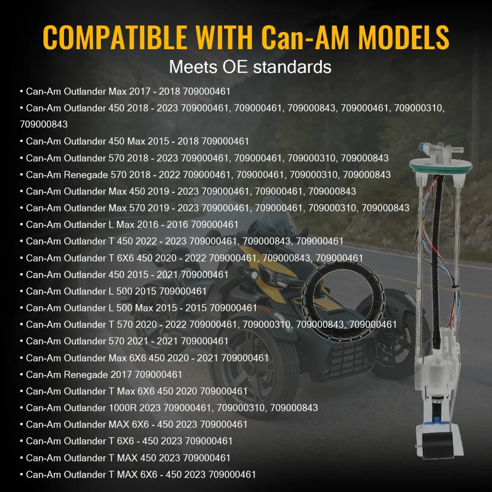 Zespół pompy paliwa 709000461 pasuje do Can-AM 2015-2023 Outlander L MAX 450 570 650 850EFI