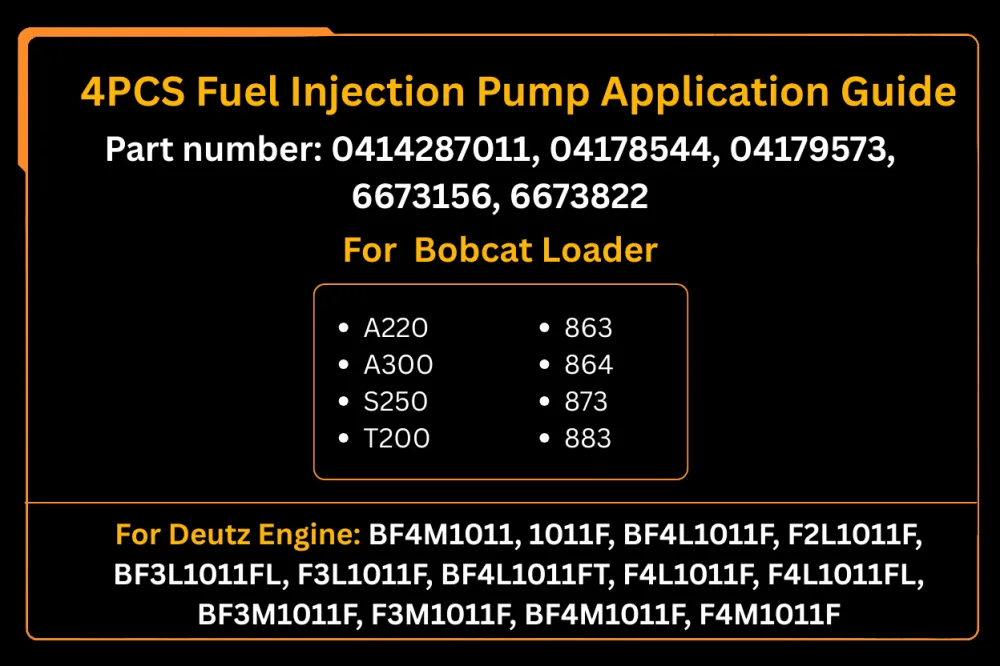 4 sztuk pompa wtryskowa paliwa 6673156 0414287011 zamiennik na rynku wtórnym dla Bobcat 863 873 Deutz BF4M1011F