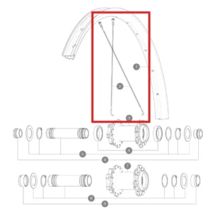 Zestaw 14 szprych MAVIC J BENT 298mm przód/tył do DEEMAX DH 29'' 298mm Steel Nipple