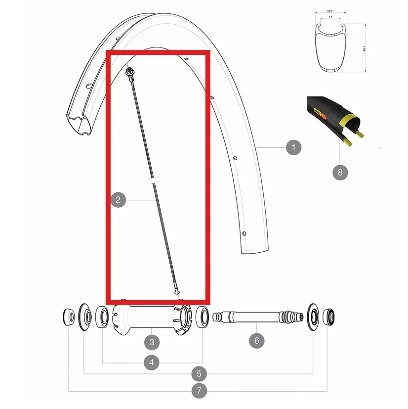 Zestaw 12 szprych MAVIC COSMIC PRO CARBON SL T/C UST 271 mm przód/tył