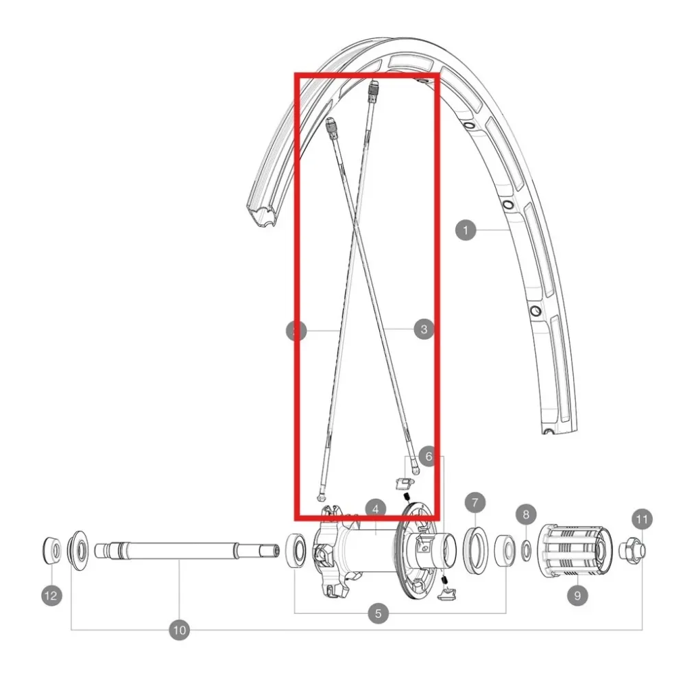 Zestaw 10 tylnych szprych MAVIC KSYRIUM SLS 298,5 mm z nyplami M7/7