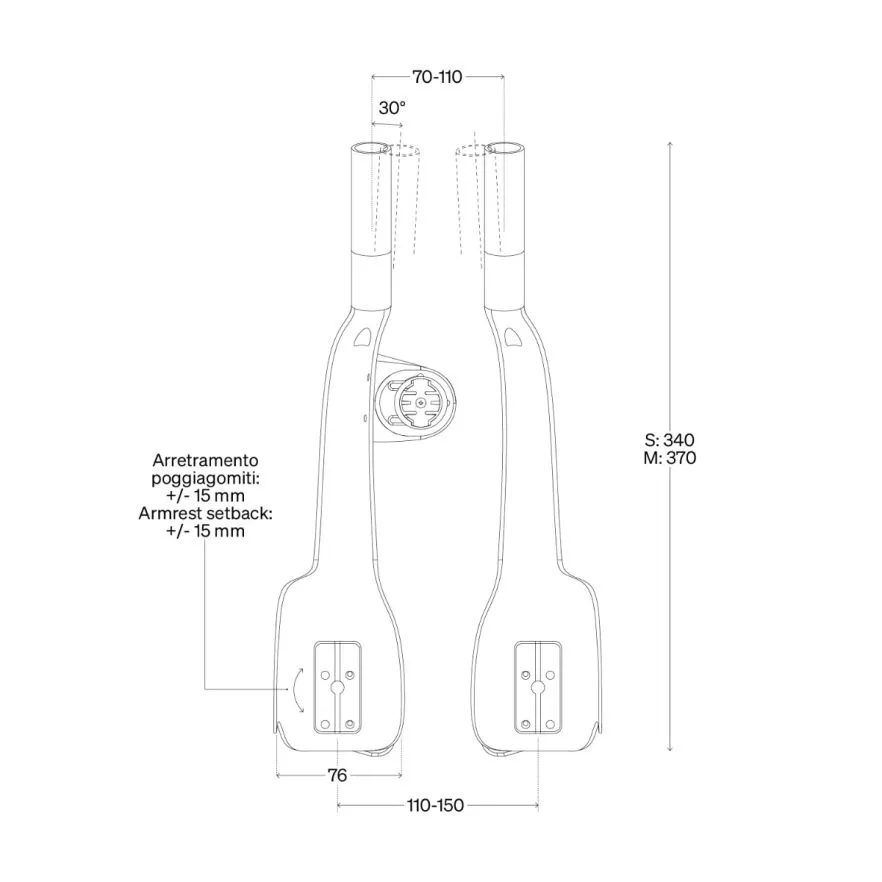Przedłużenia kierownicy DEDA JET2 EVO Carbon Rozmiar S 340mm
