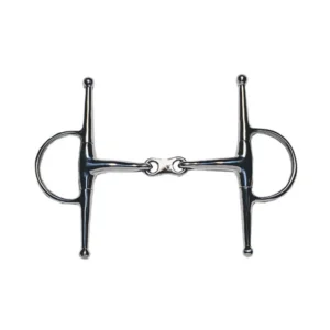 Jp Stal nierdzewna Wędzidło podwójnie łamane z łącznikiem (French Link) pełne z bocznymi skrzydełkami wędzidło 140 mm