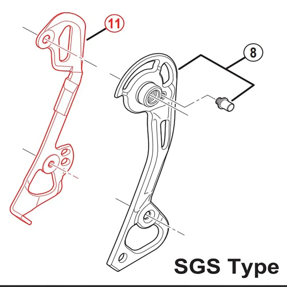 Długi wewnętrzny koszyk przerzutki tylnej SHIMANO XTR RD-M980-SGS