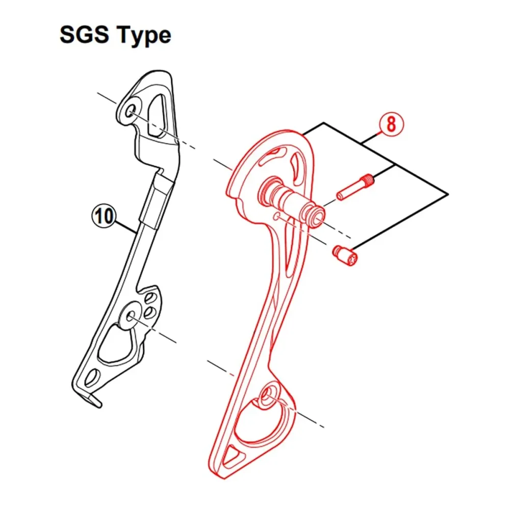 Długi zewnętrzny koszyk przerzutki tylnej SHIMANO XT RD-M781-SGS