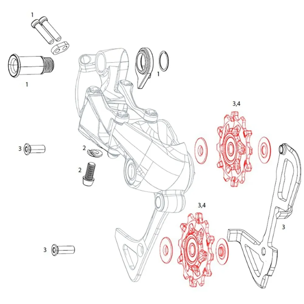 Kółka przerzutki tylnej SRAM GX DH 7v #11.7518.070.000