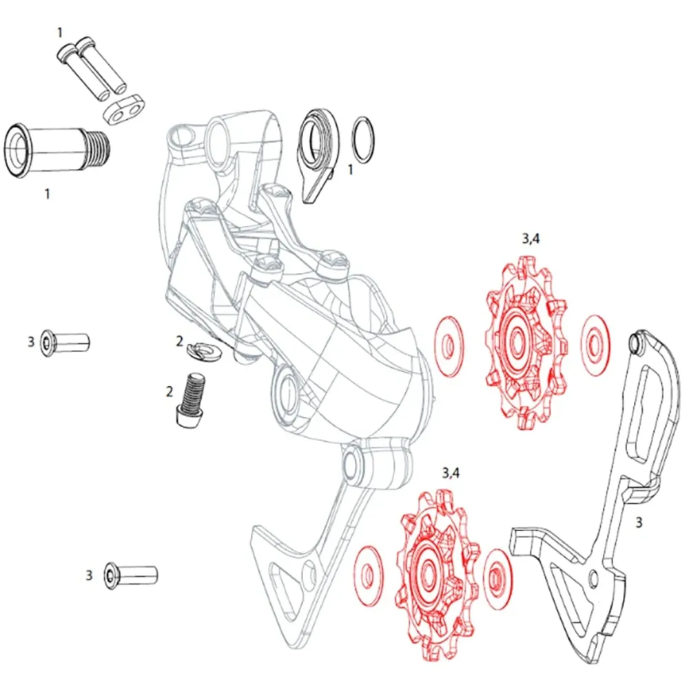 Kółka przerzutki tylnej SRAM X01/X01DH/X1/GX/FORCE1/CX1/RIVAL1 X-SYNC 11V (x2)