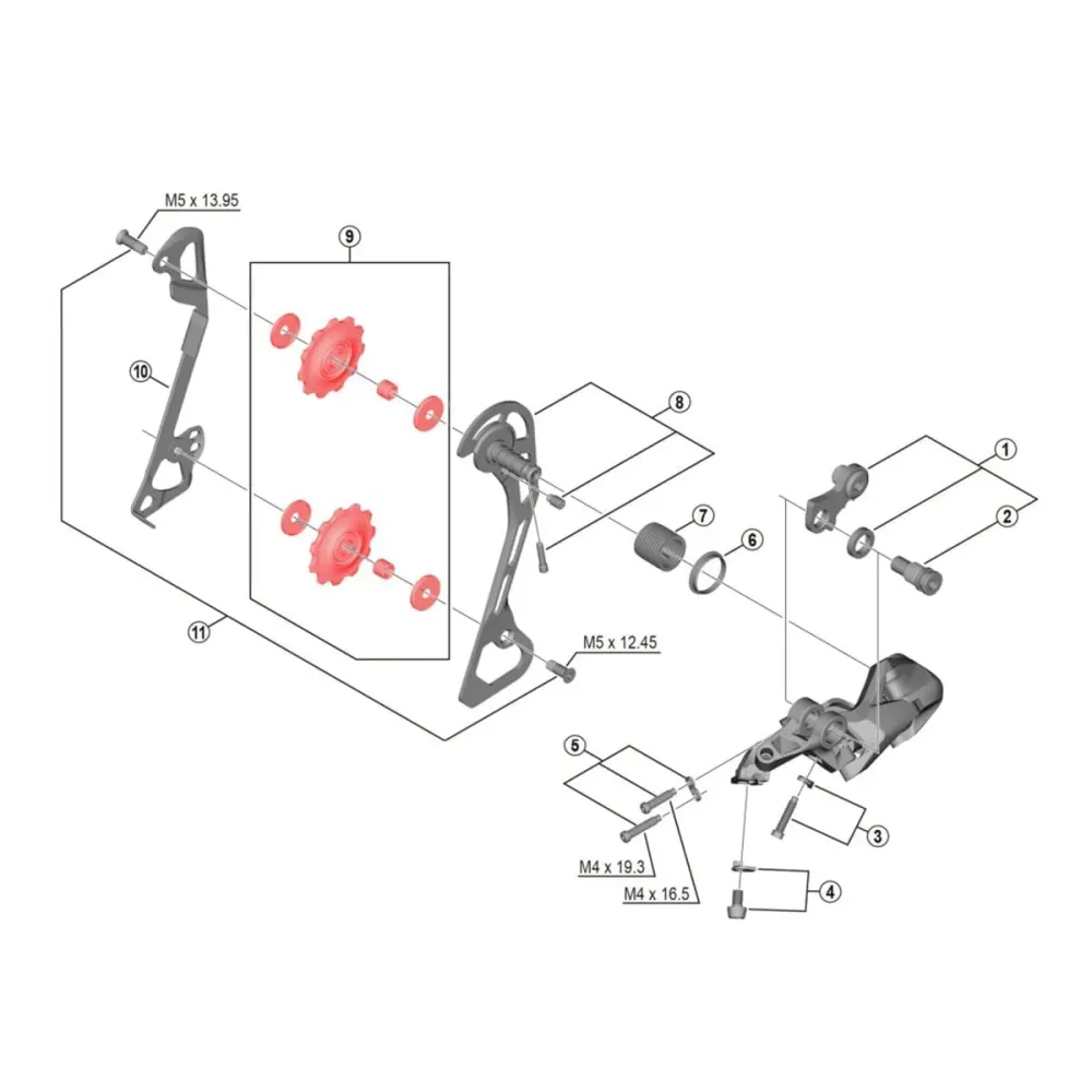 Koszyki przerzutki tylnej SHIMANO DEORE T6000 10V czarne