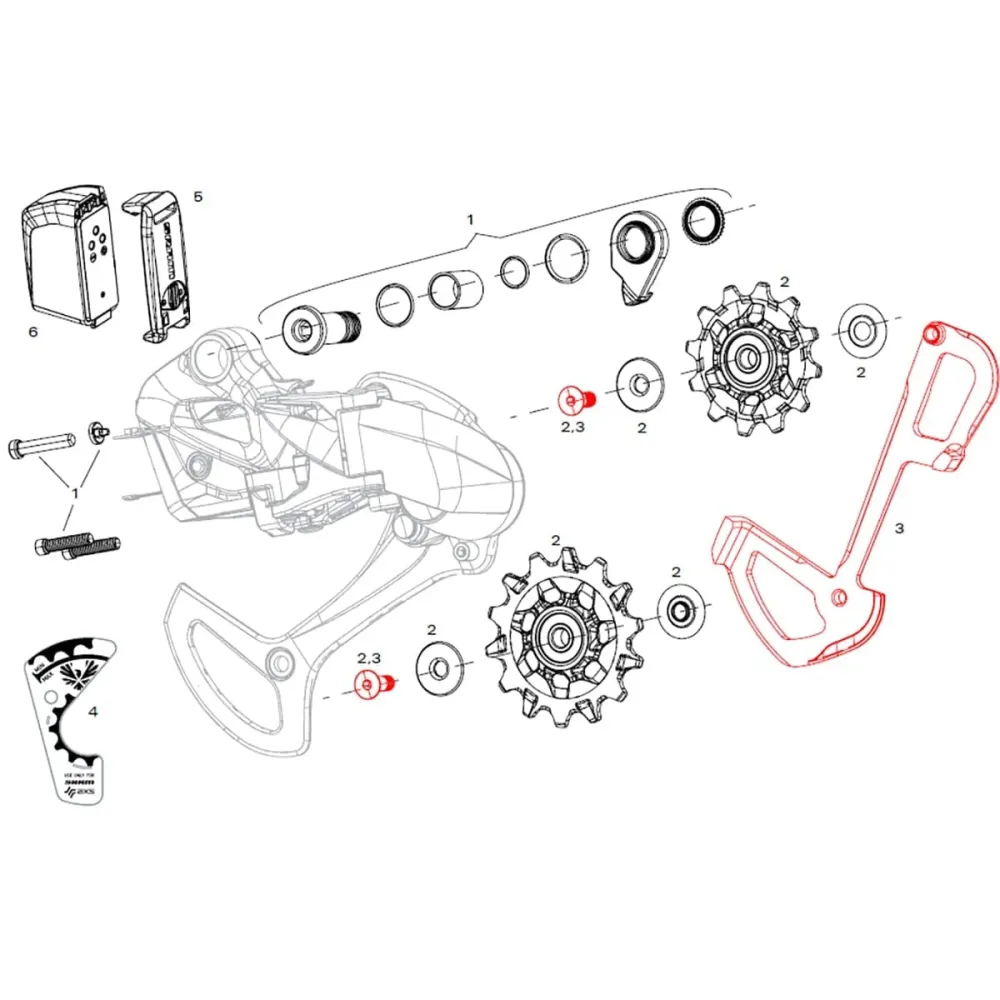 SRAM X01 EAGLE AXS Polar 12-biegowa przerzutka tylna z wewnętrznym koszykiem