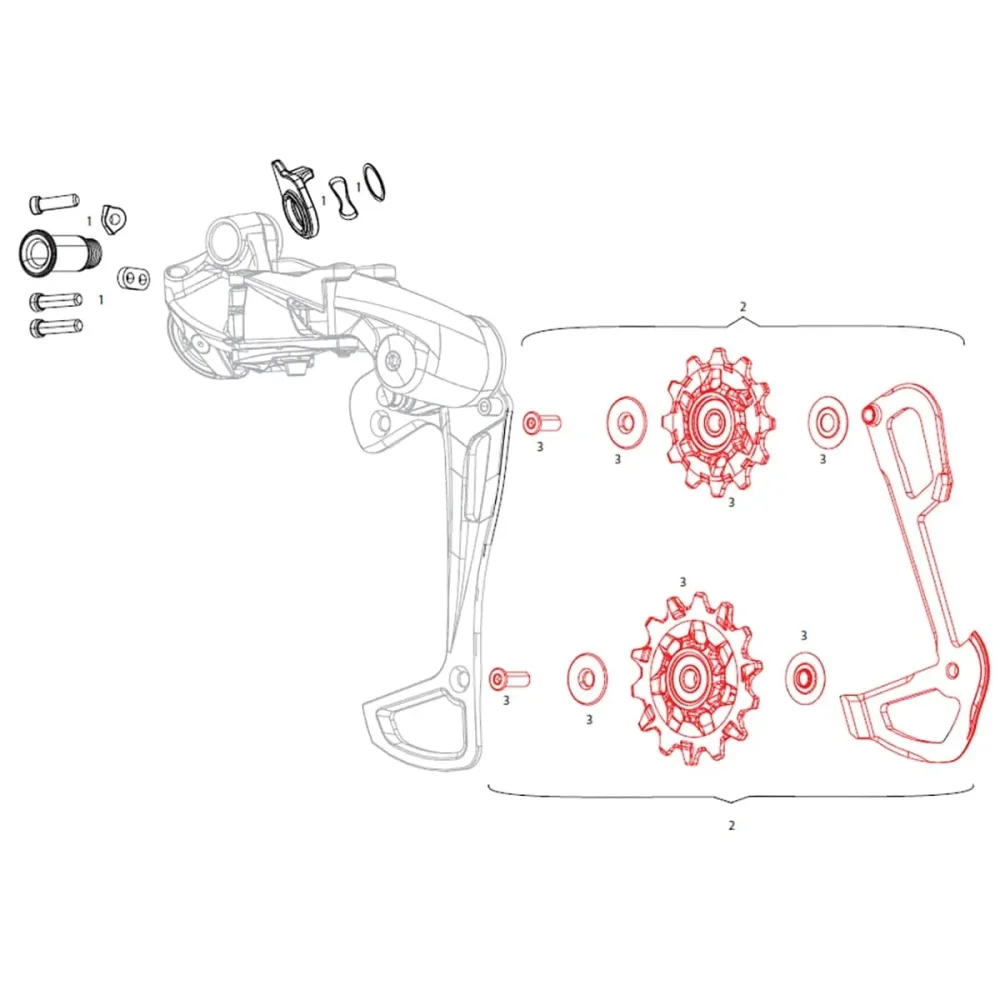 Złącze wewnętrzne + rolki SRAM EAGLE 12V GX