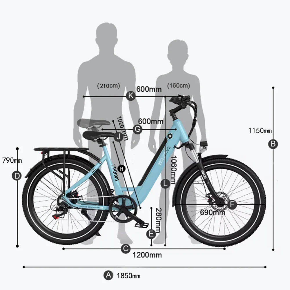 Rower elektryczny RCB G6 dla dorosłych (aplikacja RCB)&NFC E BIKE) RCB-EU