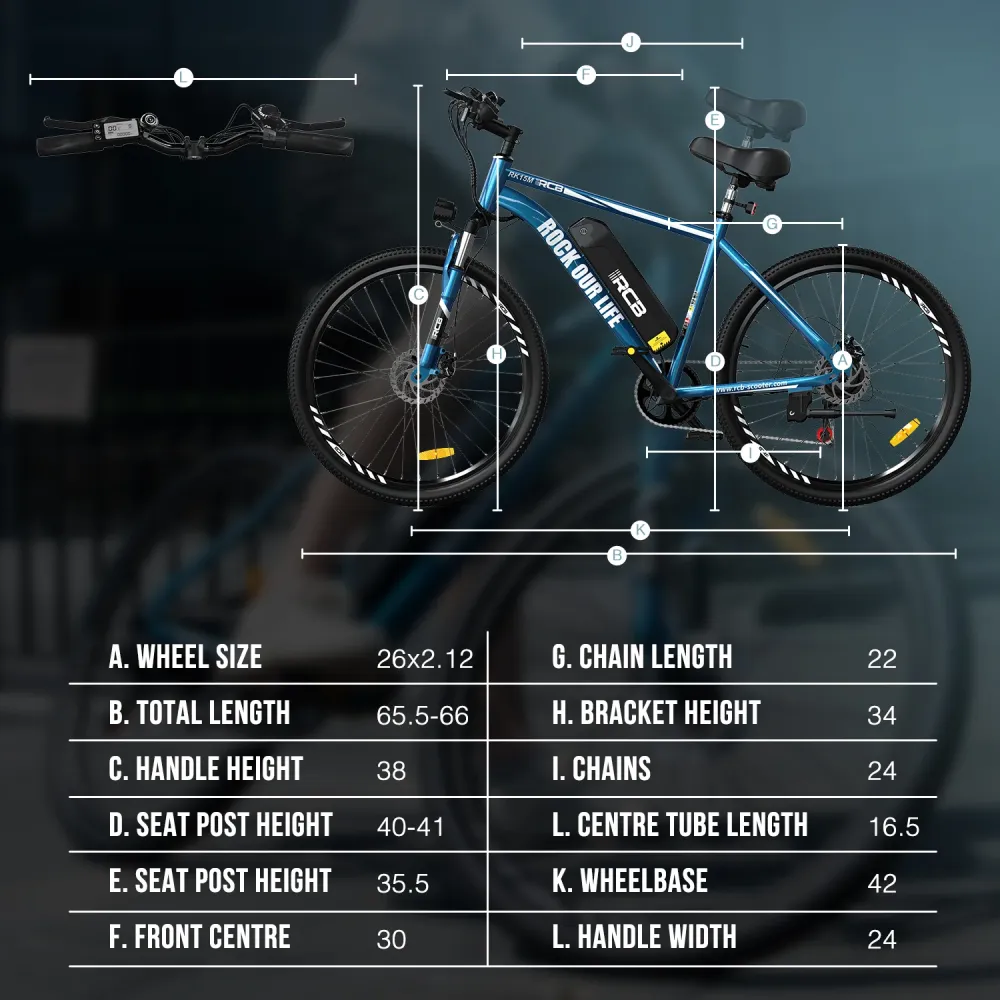 Rower elektryczny RCB RK15 dla dorosłych (RCB APP E BIKE) RCB-EU