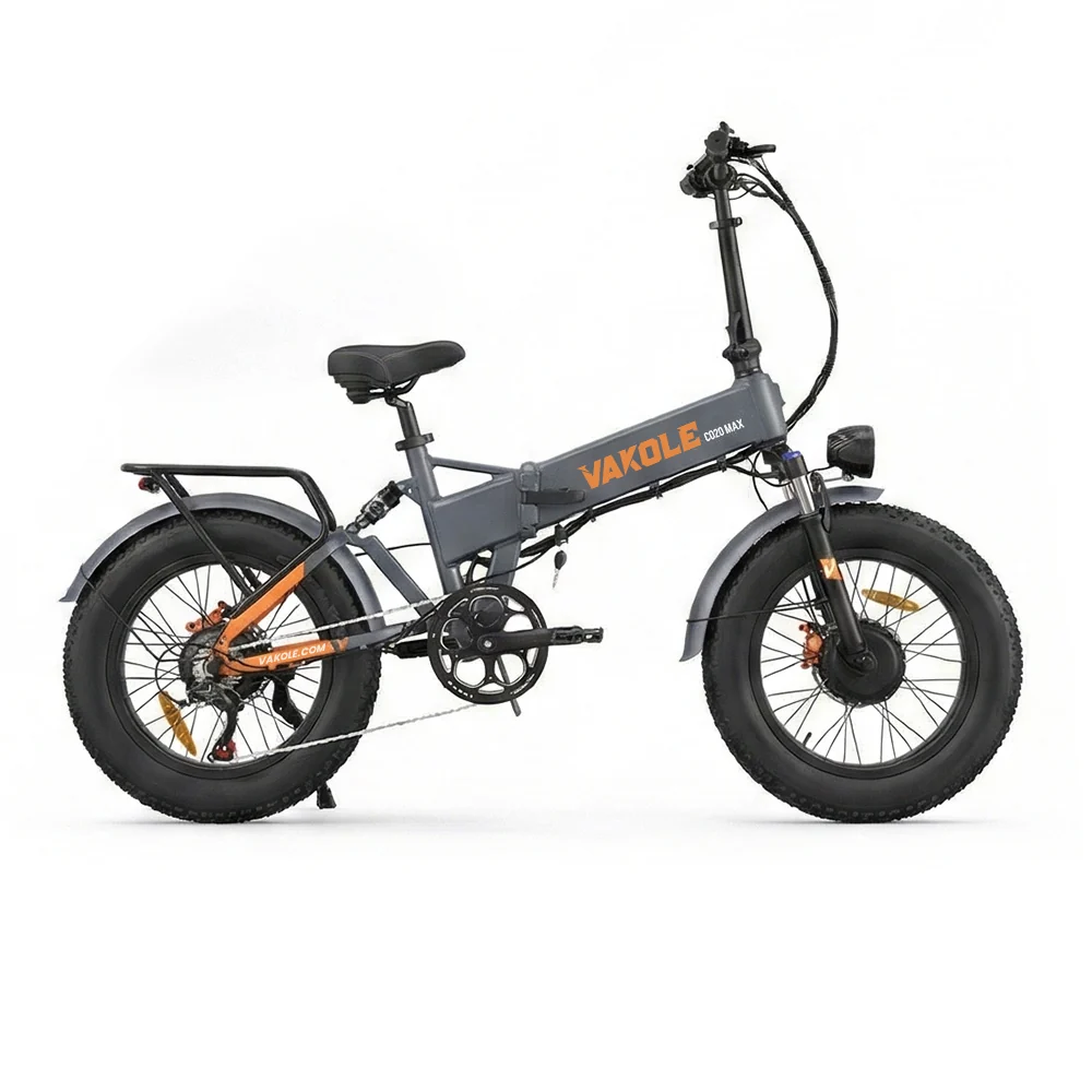 Vakole CO20 MAX 750W*2 Podwójny silnik 20" składany rower fat 960Wh z czujnikiem momentu obrotowego 20Ah bateria