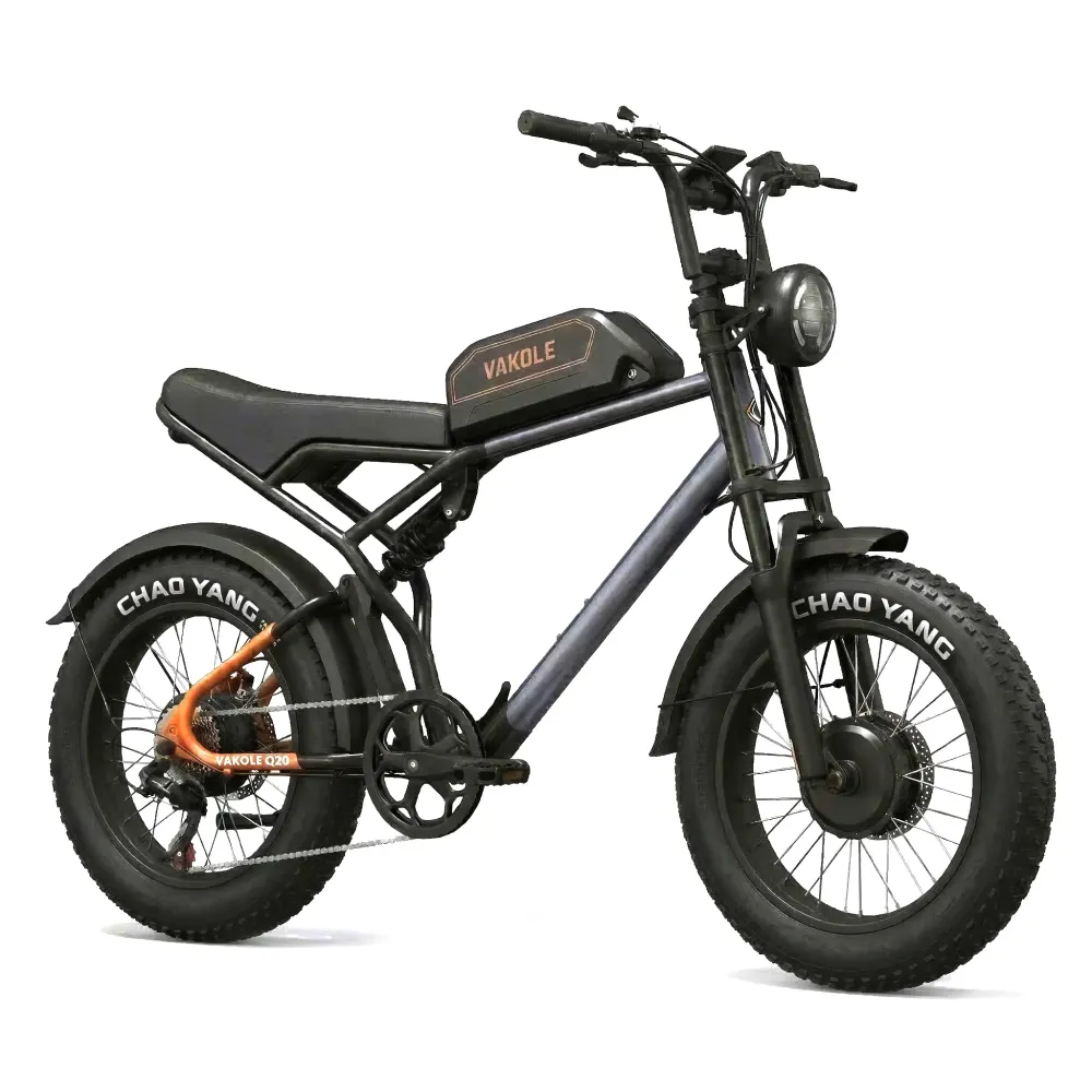 Vakole Q20 MAX 750W*2 Podwójny Silnik 20" Fat Bike 960Wh Pełne Zawieszenie Motorower Elektryczny 48V 20Ah Bateria