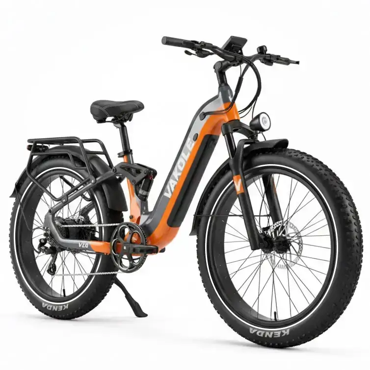 Vakole V26 250W 26" Elektryczny Rower Fat Bike 998Wh Pełnym Zawieszeniem i Czujnikiem Momentu Obrotowego 48V 20,8Ah Bateri...