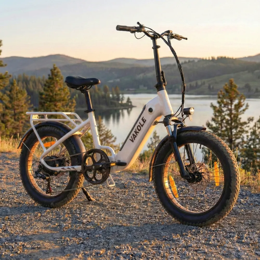 Vakole VT4 wersja 2025, składany rower elektryczny 20" 250W, kompaktowy rower miejski z baterią 36V 13Ah 468Wh