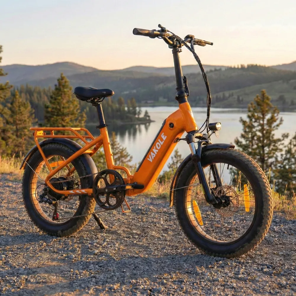 Vakole VT4 wersja 2025, składany rower elektryczny 20" 250W, kompaktowy rower miejski z baterią 36V 13Ah 468Wh
