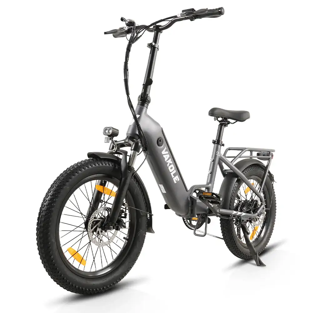 Vakole VT4 wersja 2025, składany rower elektryczny 20" 250W, kompaktowy rower miejski z baterią 36V 13Ah 468Wh