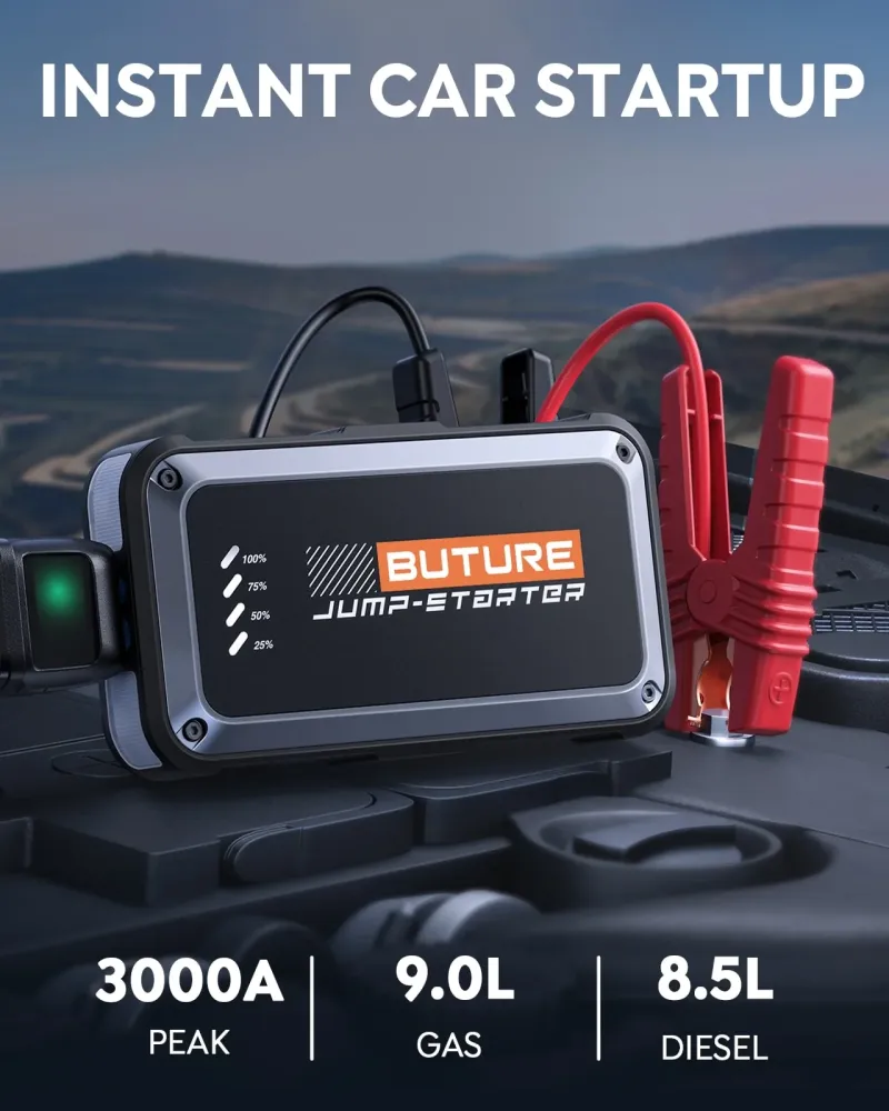 【Gorąca wyprzedaż】Buture Beta08 Przenośne urządzenie do uruchamiania awaryjnego samochodu 3000A 16800mAh