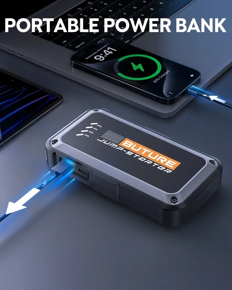 【Gorąca wyprzedaż】Buture Beta08 Przenośne urządzenie do uruchamiania awaryjnego samochodu 3000A 16800mAh
