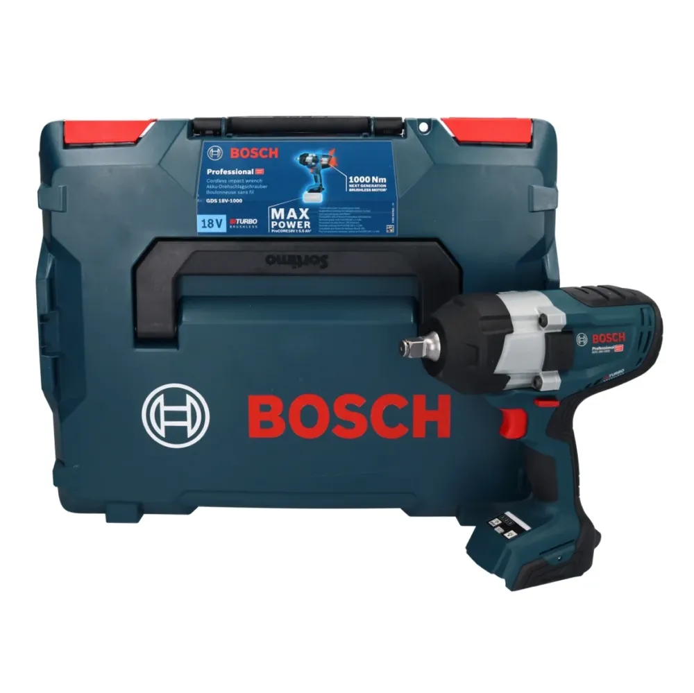 Bosch GDS 18V-1000 Profesjonalny akumulatorowy klucz udarowy 18 V 1000 Nm BITURBO Brushless + L-Boxx ( 06019J8301 ) - bez...