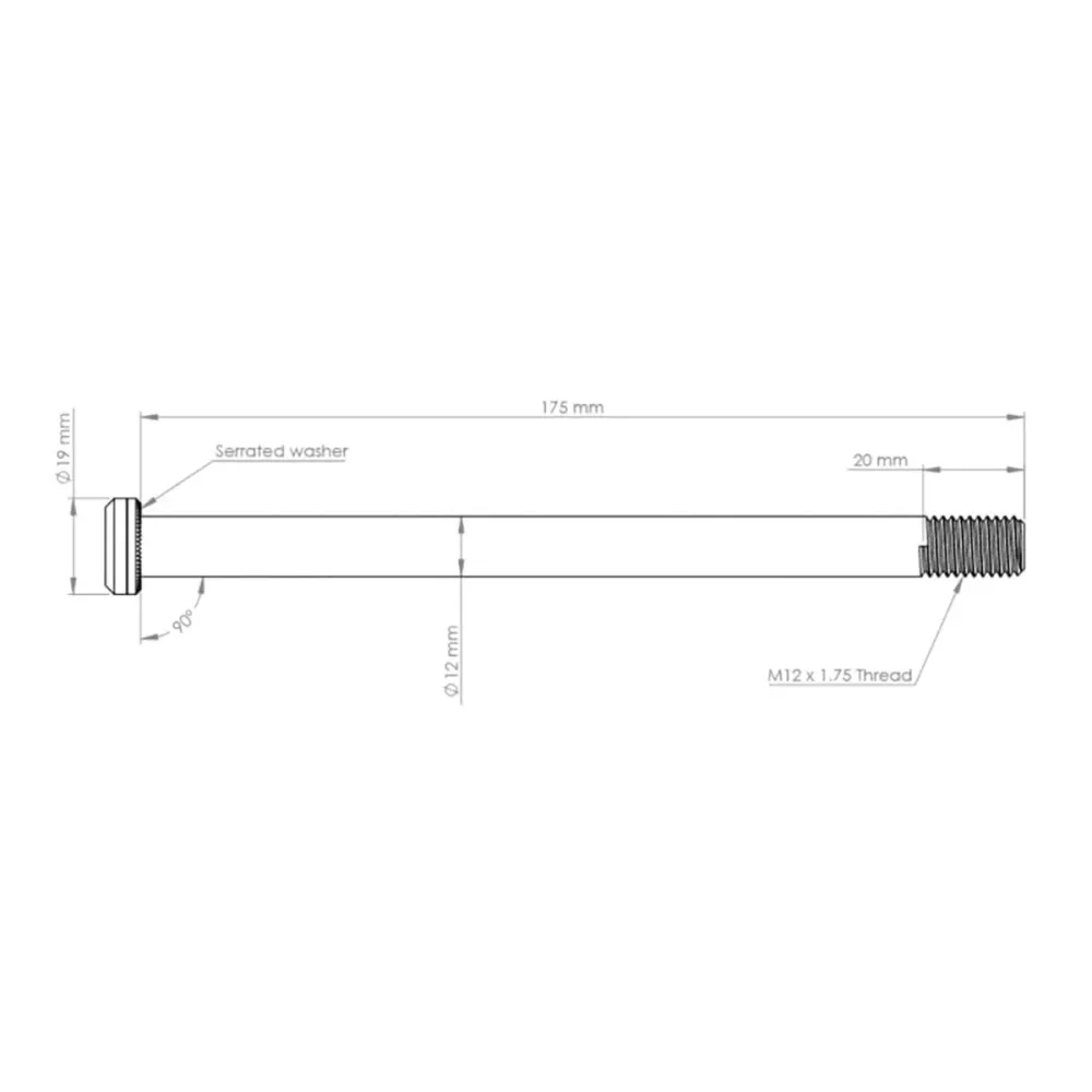 Oś tylnego koł BURGTEC 12x1.75mm 174mm czarna