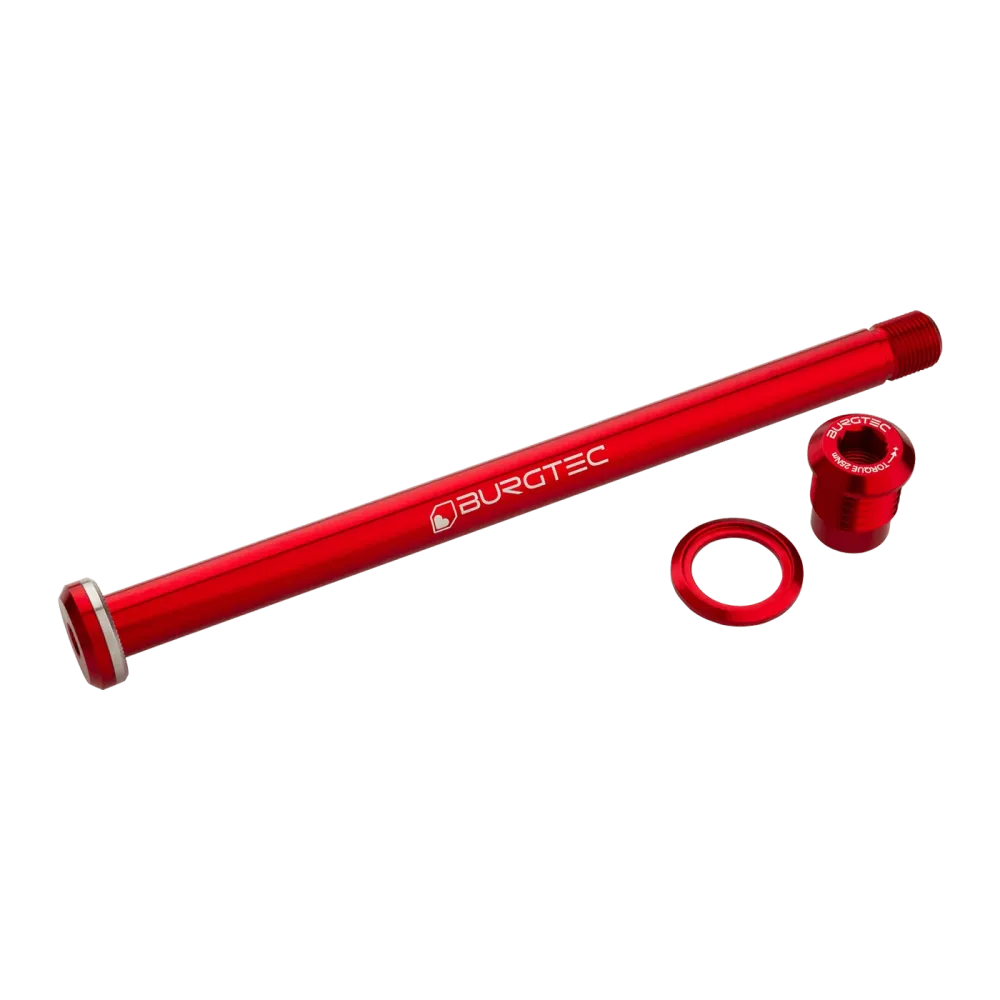 Oś tylnego koł BURGTEC 174 mm do ramy Yeti czerwona