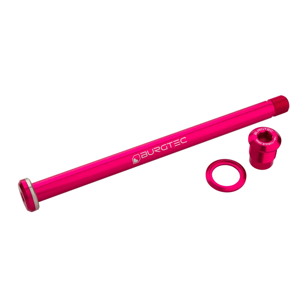 Oś tylnego koł BURGTEC 174 mm do ramy Yeti różowa