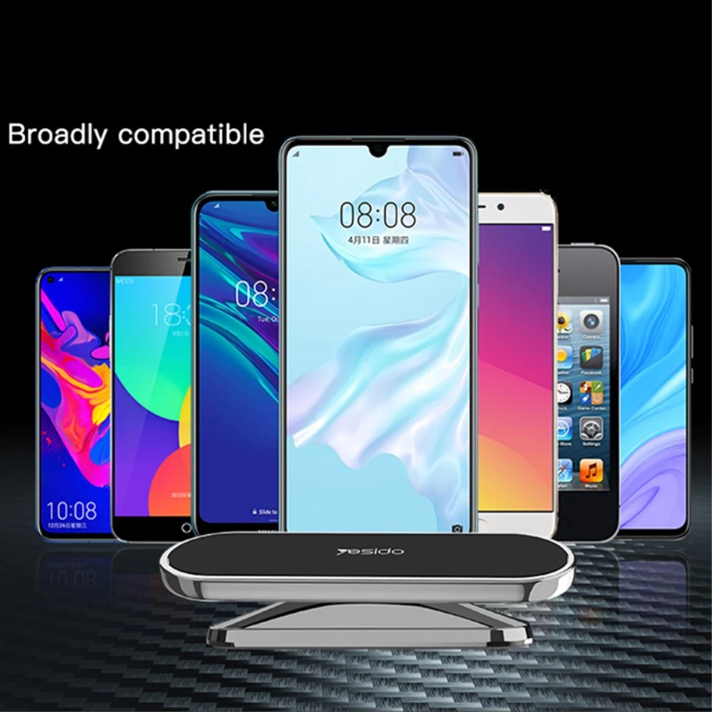 Obrotowy magnetyczny uchwyt samochodowy na telefon YESIDO - Dark Grey