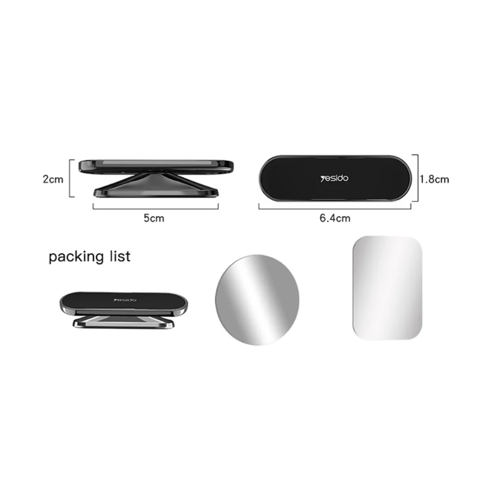 Obrotowy magnetyczny uchwyt samochodowy na telefon YESIDO - Dark Grey
