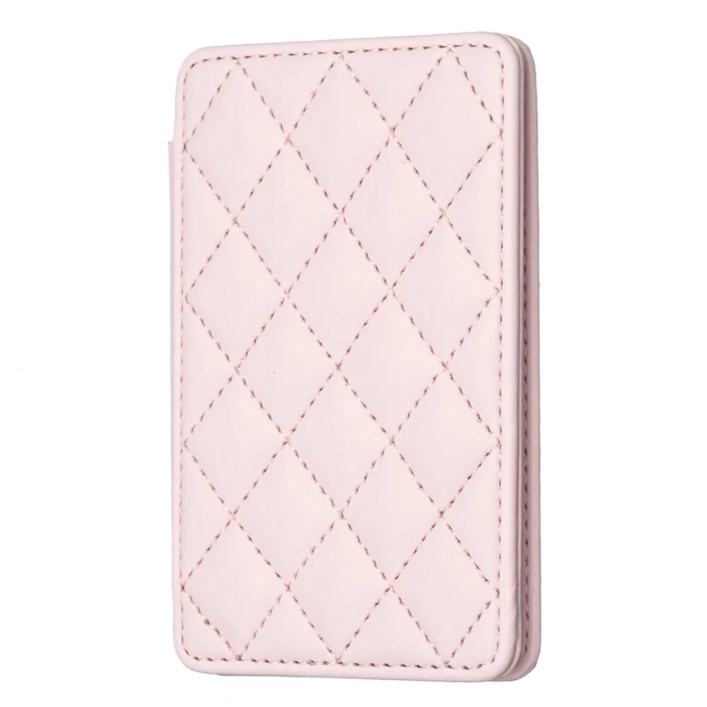 Uniwersalna skórzana torba na karty w kształcie rombu - Pink