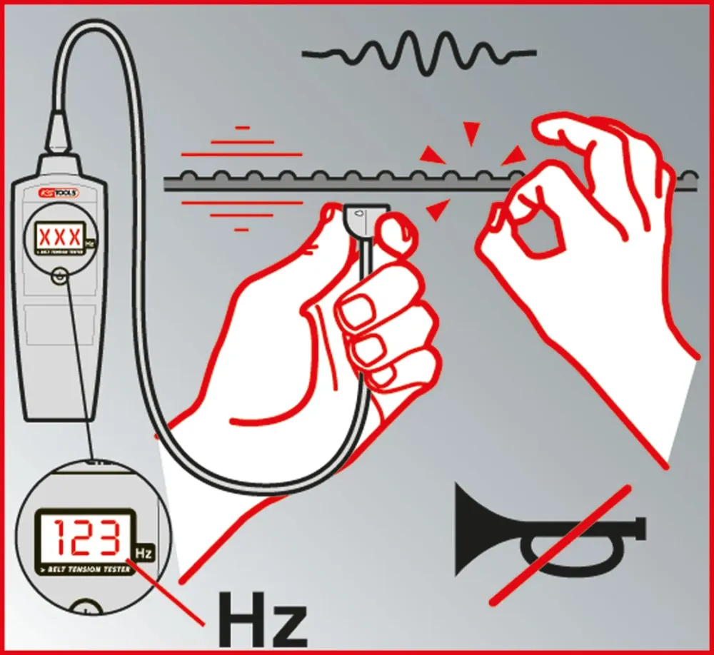 KS TOOLS Elektroniczny tester napięcia paska HZ ( 150.3165 )