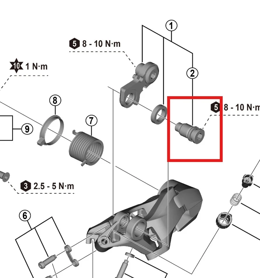 Śruba montażowa wieszaka przerzutki tylnej SHIMANO RD-R7000
