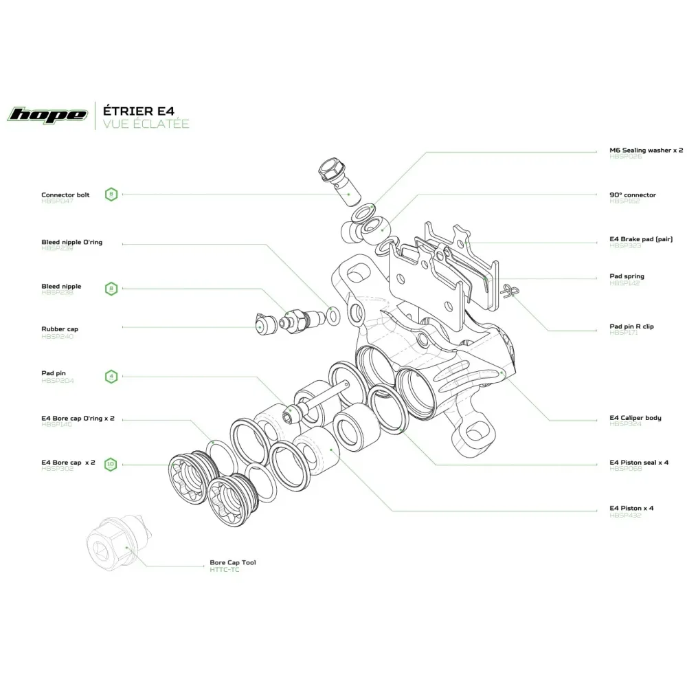 Hydrauliczny zacisk hamulcowy HOPE E4 (