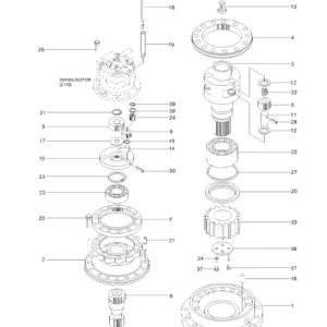 Redukcja obrotu 31E9-01050 31E9-01051 pasuje do Hyundai R290LC-3 R290LC-7 R290LC3H R290LC7