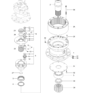 Redukcja obrotu 31QB-10141 31QB10141 Pasuje do Hyundai R480LC-9 R520LC-9