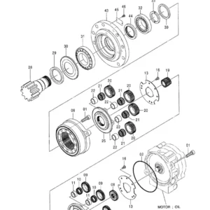 Redukcja obrotu 9236035 Pasuje do Hitachi ZX40U-2 ZX40U-3 ZX48U-3 ZX50U-2 ZX52U3