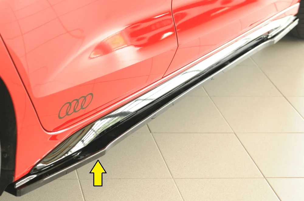 Progi boczne Rieger Audi S3, A3 S-Line 8Y 2020+ - Wysoki połysk czarny