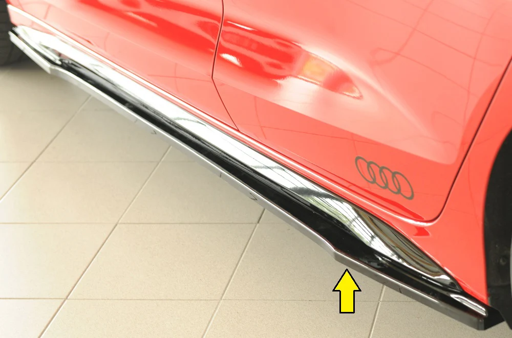 Progi boczne Rieger Audi S3, A3 S-Line 8Y 2024+ - Wysoki połysk czarny