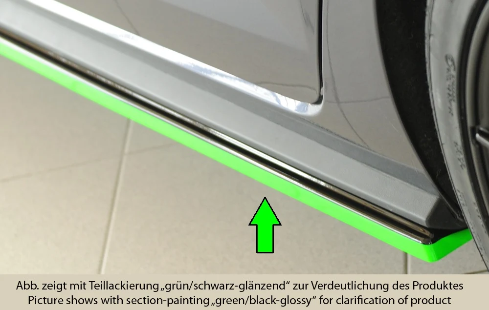 Progi boczne Rieger VW Polo GTI AW 2017+ - Wysoki połysk czarny